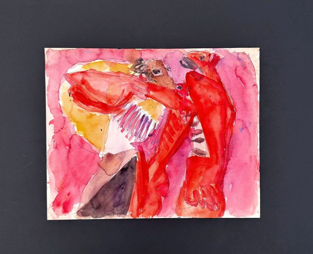 Mixed Media Painting On Paper By Alain Michel Boucher (1944-2020) , 1980