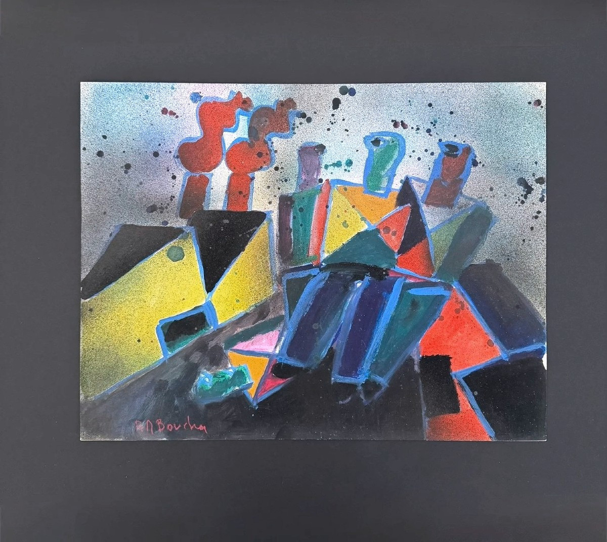 Mixed Media On Paper By Alain Michel Boucher (1944-2020), 1980