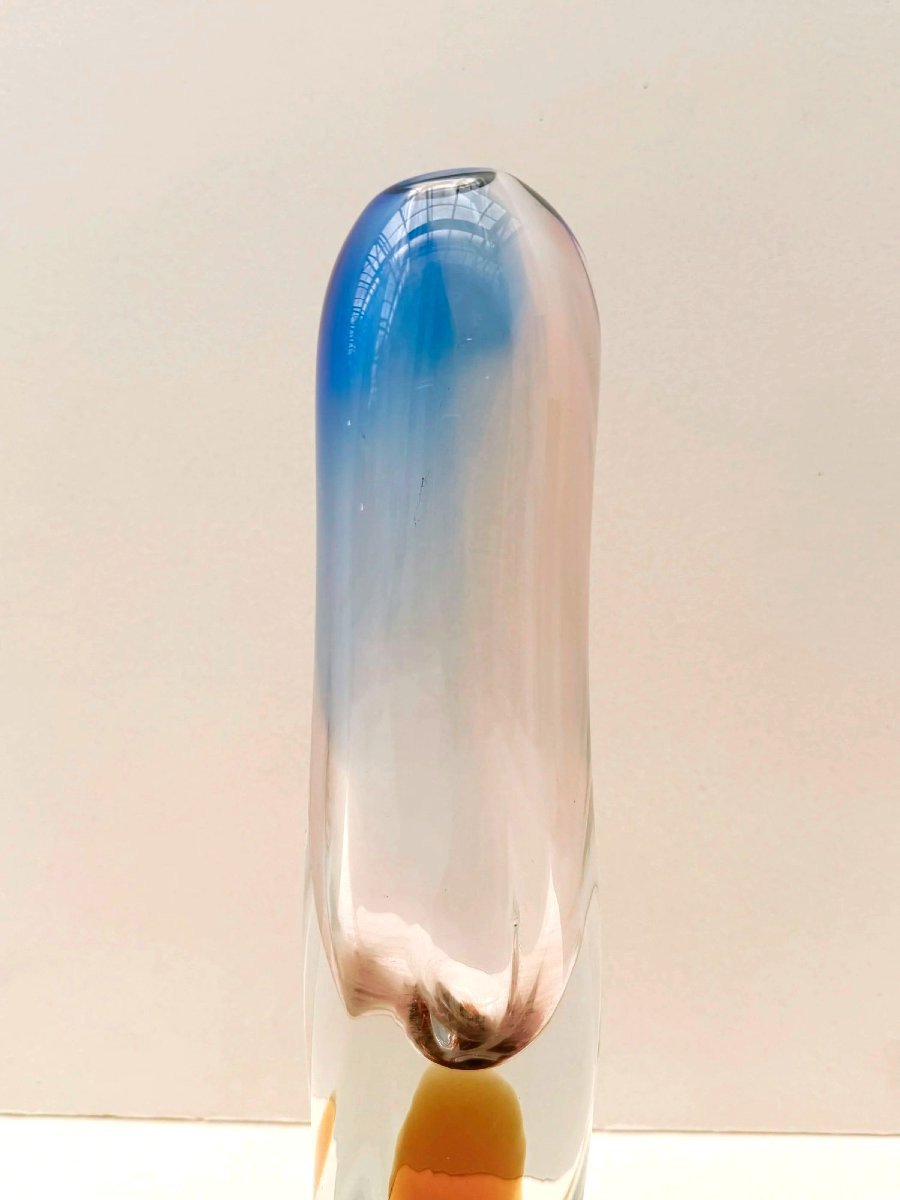 Glass Vase By Josef Hospodka For Chribska, Czechoslovakia 1960-photo-2