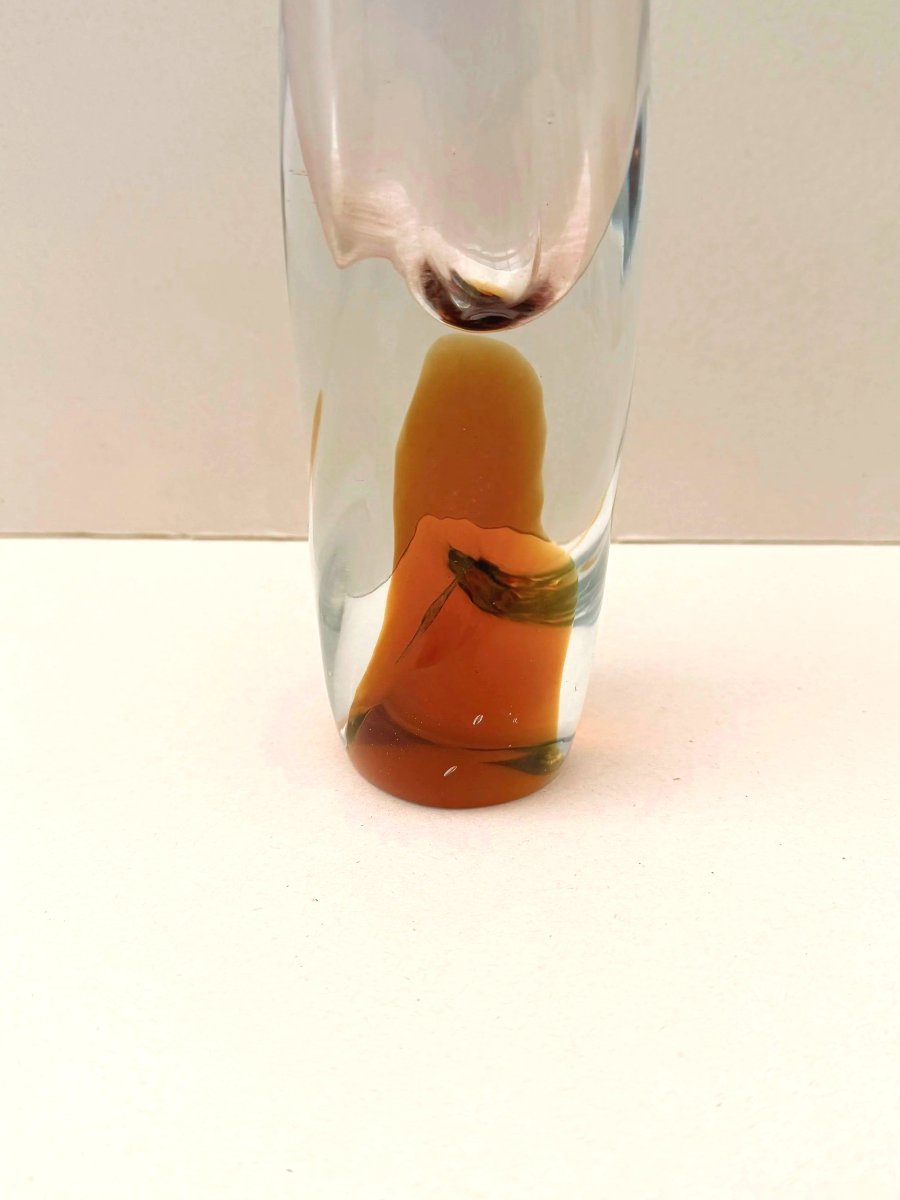 Glass Vase By Josef Hospodka For Chribska, Czechoslovakia 1960-photo-3