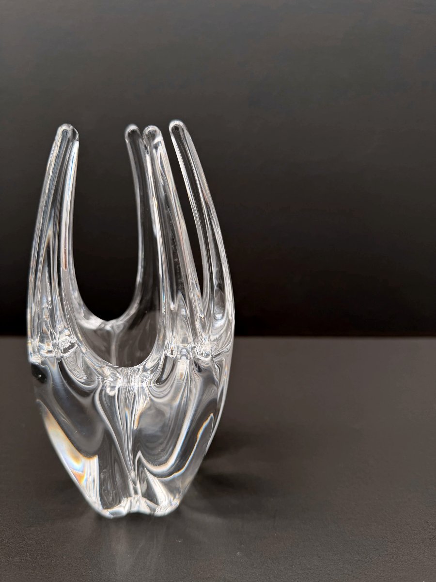 Crystal Vase From Sevres, France 1950-photo-3