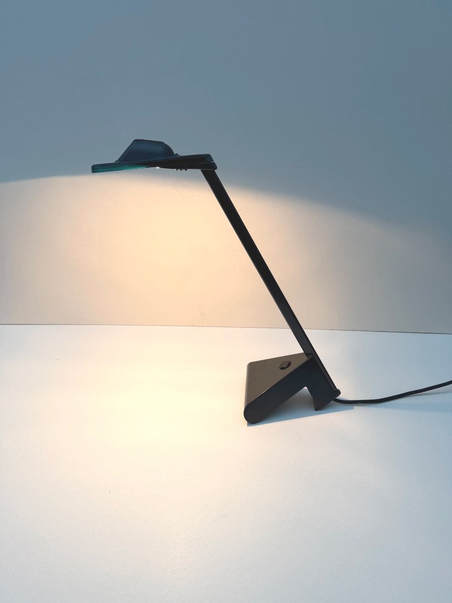 Lampe de bureau halogène de ARTELUCE en métal et plastique, Italie 1980  -photo-4