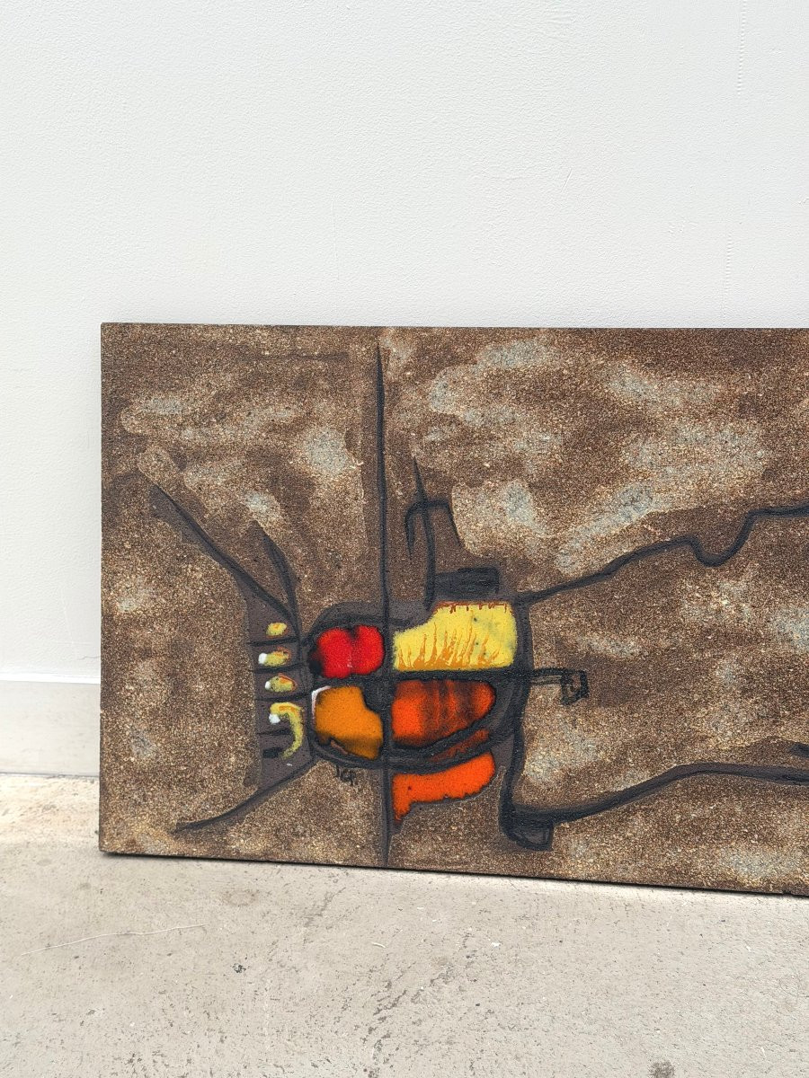 Plaque murale de JG PICARD en pierre de lave émaillée, 1970   -photo-2