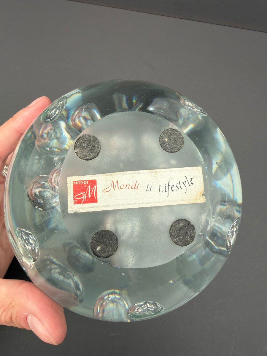 Large Blown Glass Mondi Sulfide, 1970-photo-4