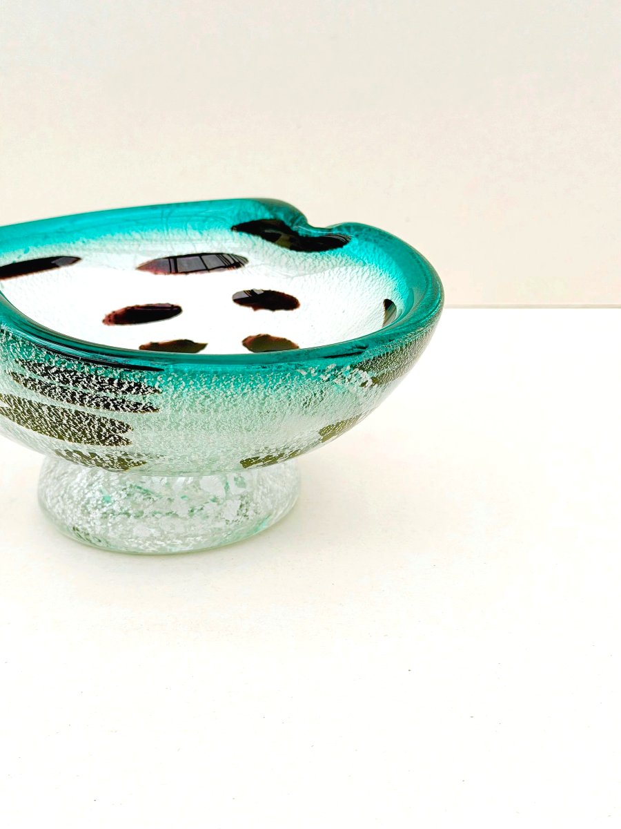 Murano Pocket Organizer In Blown Glass With Silver Inlays, Italy 1960-photo-3