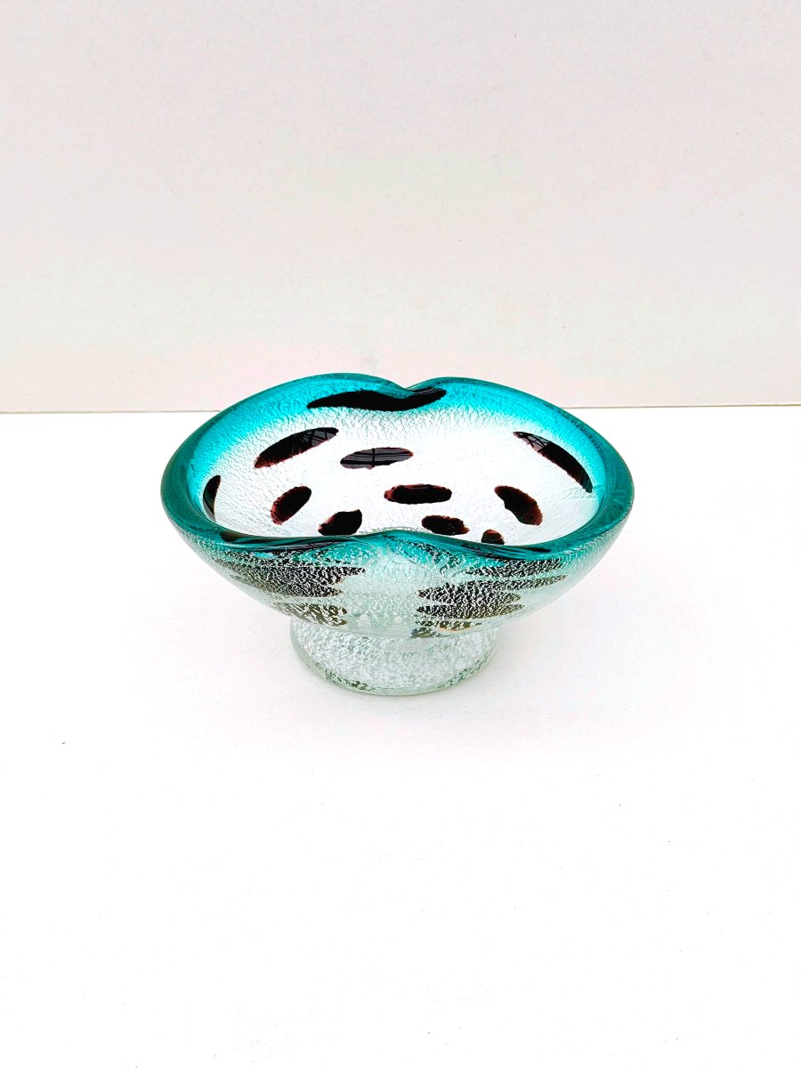 Murano Pocket Organizer In Blown Glass With Silver Inlays, Italy 1960-photo-1