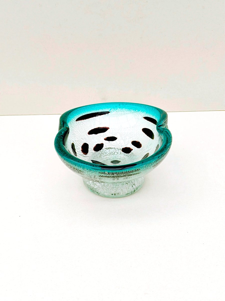 Murano Pocket Organizer In Blown Glass With Silver Inlays, Italy 1960-photo-3