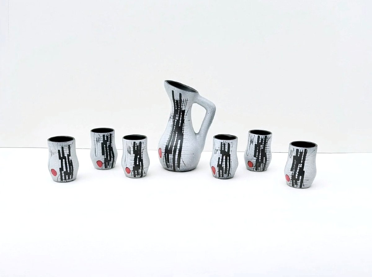 Ceramic Orangeade Set By François Caleca - Vallauris, France 1960-photo-2