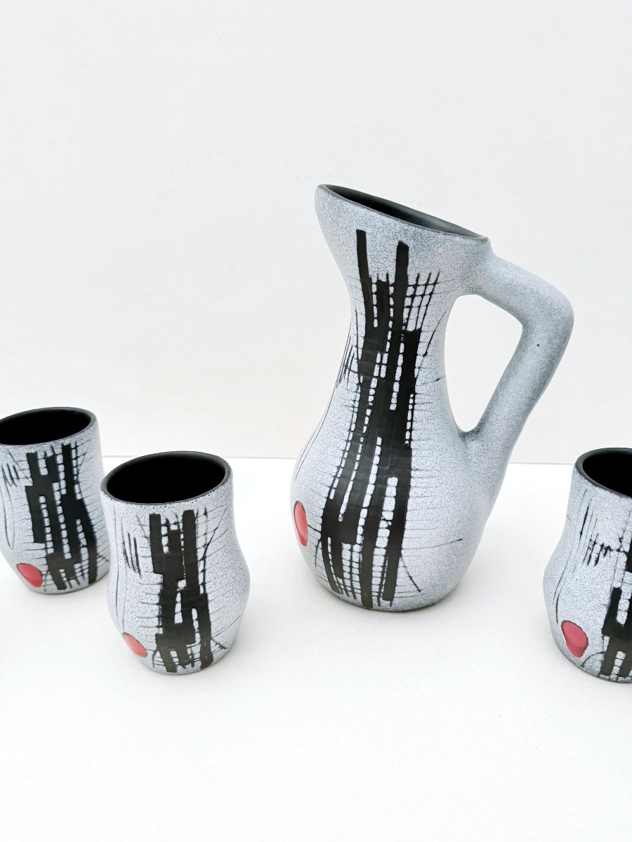 Ceramic Orangeade Set By François Caleca - Vallauris, France 1960-photo-4