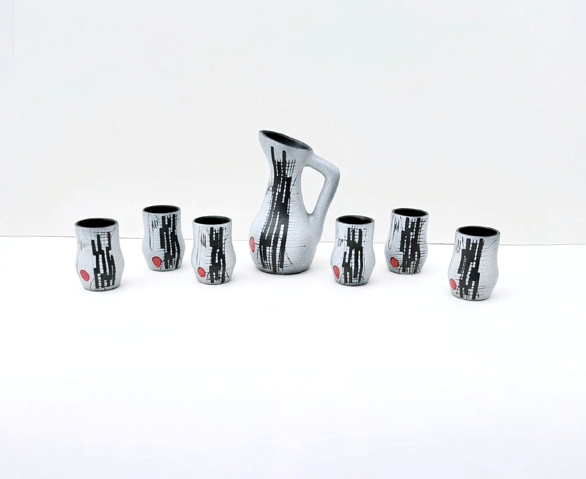 Ceramic Orangeade Set By François Caleca - Vallauris, France 1960