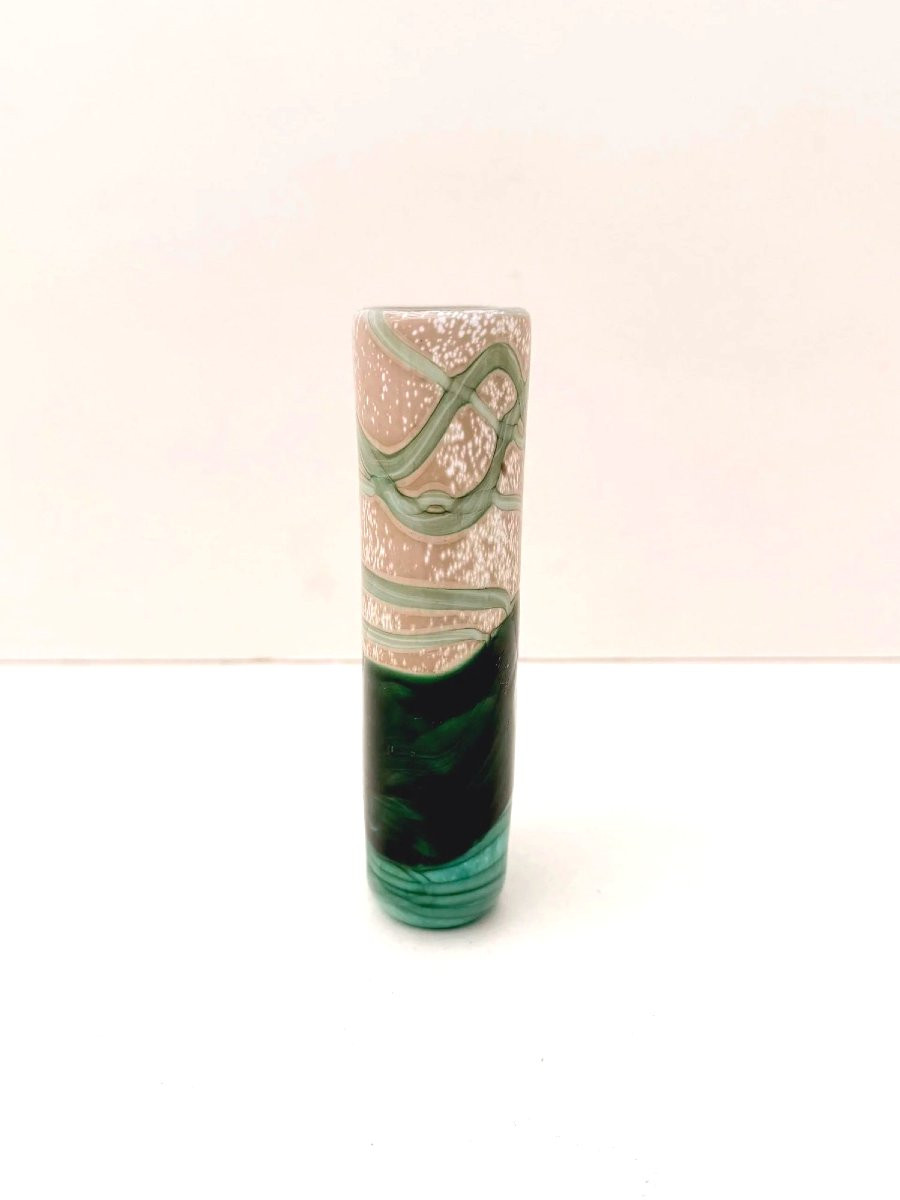 Blown Glass Vase By Gozo Glass, Malta 1990-photo-2