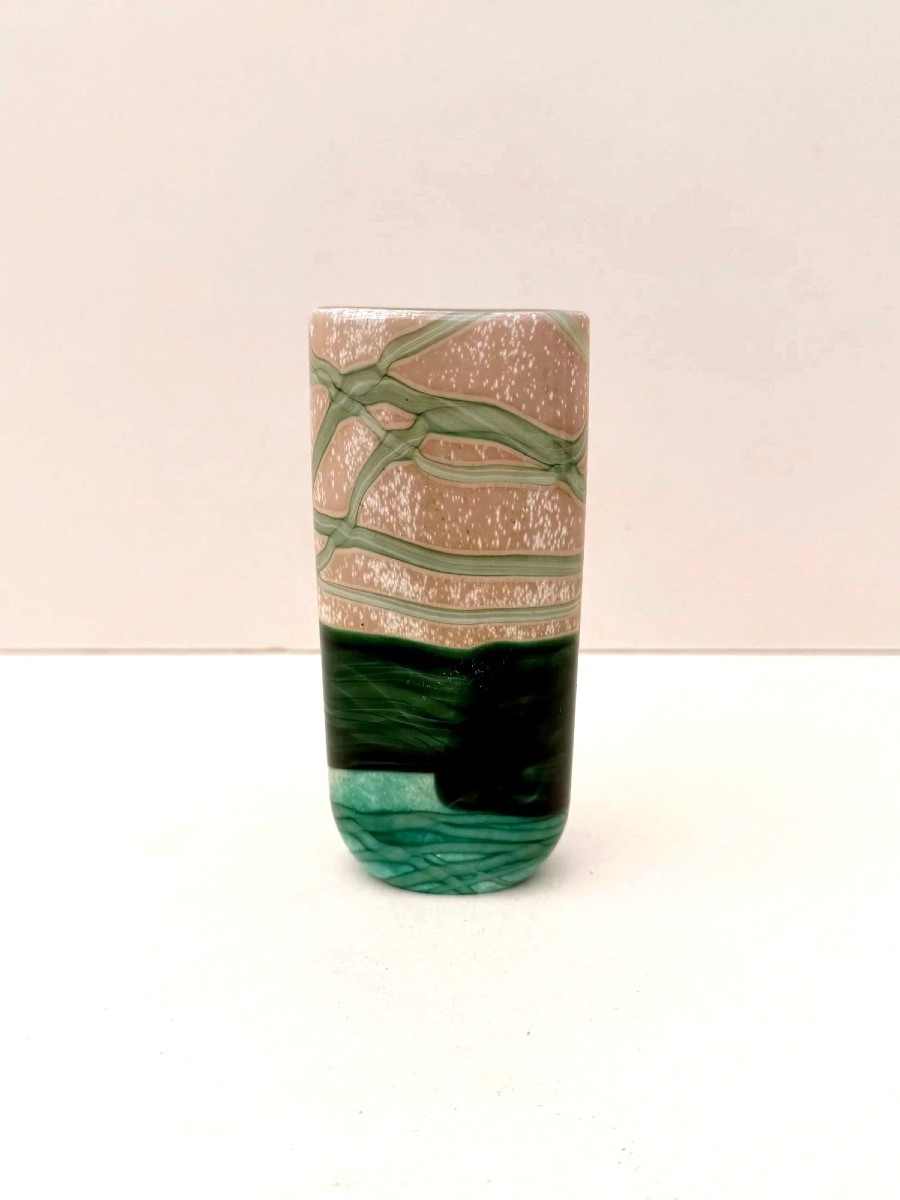 Blown Glass Vase By Gozo Glass, Malta 1990