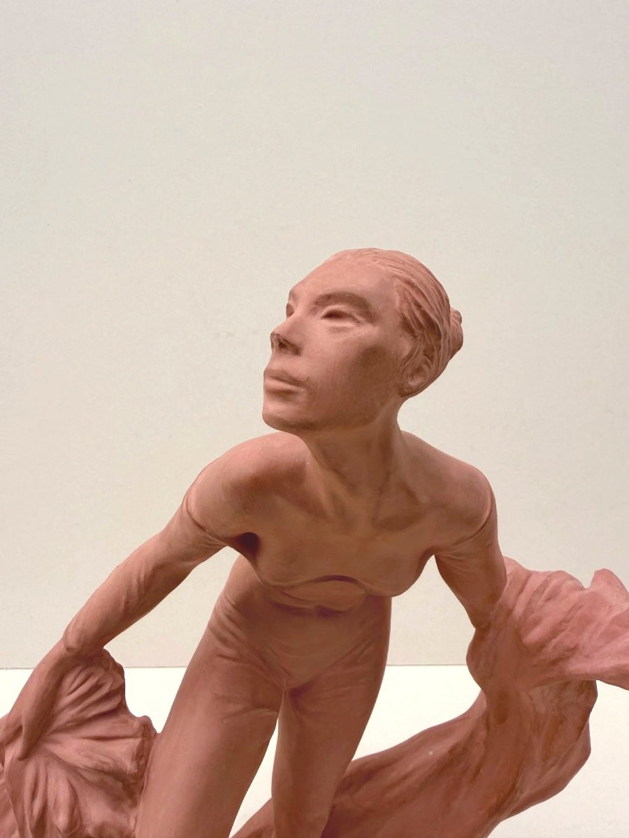 Sculpture "Danseuse MERCEDES DASSY" de Marc DAUTRY en terre cuite, France 1990  -photo-2