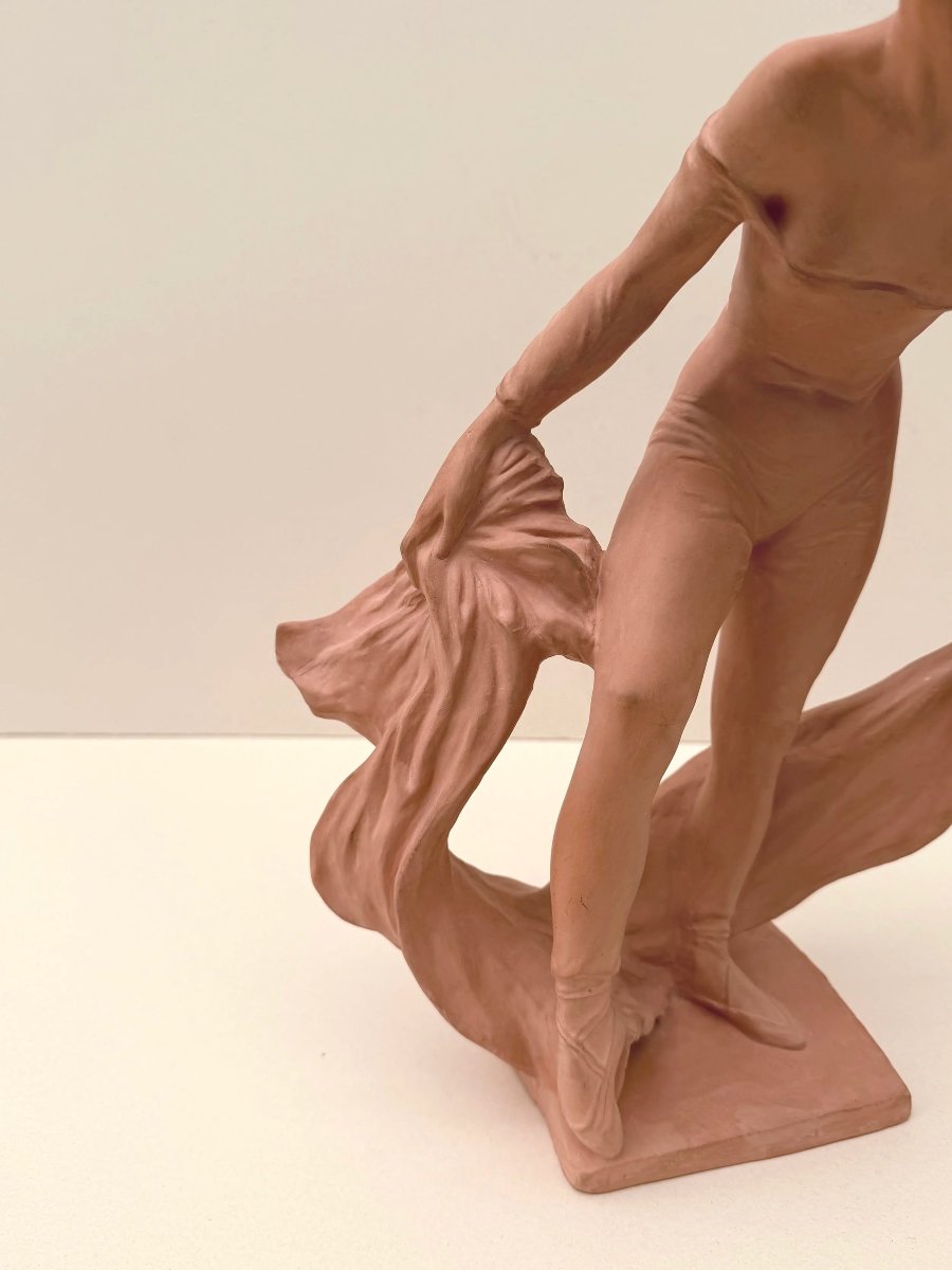 Sculpture "Danseuse MERCEDES DASSY" de Marc DAUTRY en terre cuite, France 1990  -photo-4