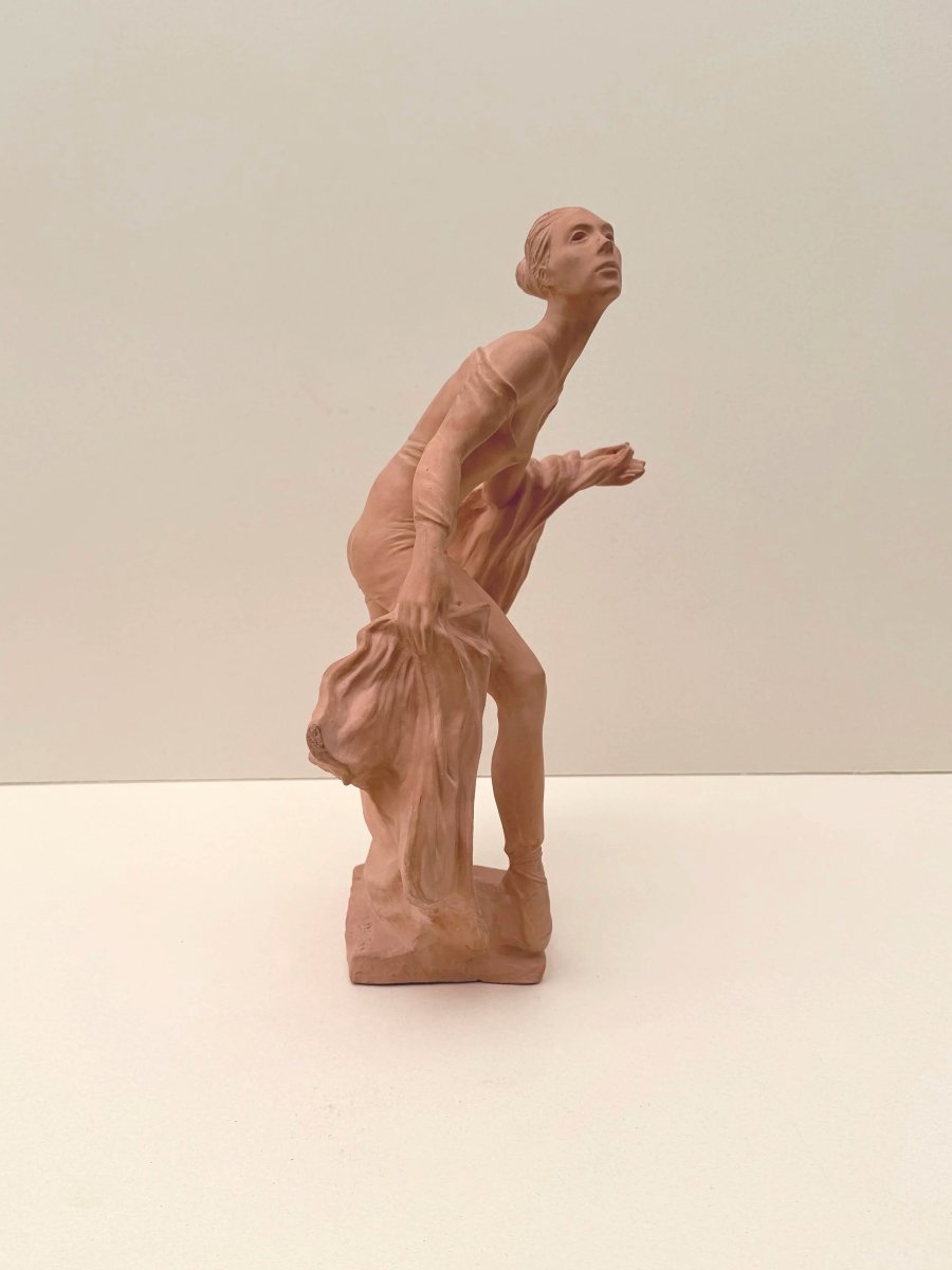 Sculpture "Danseuse MERCEDES DASSY" de Marc DAUTRY en terre cuite, France 1990  -photo-2