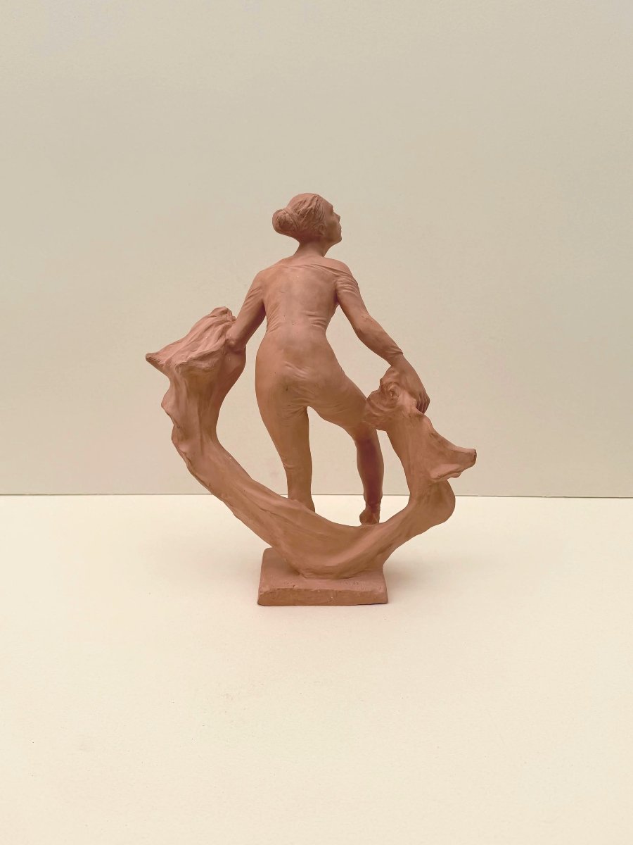 Sculpture "Danseuse MERCEDES DASSY" de Marc DAUTRY en terre cuite, France 1990  -photo-3