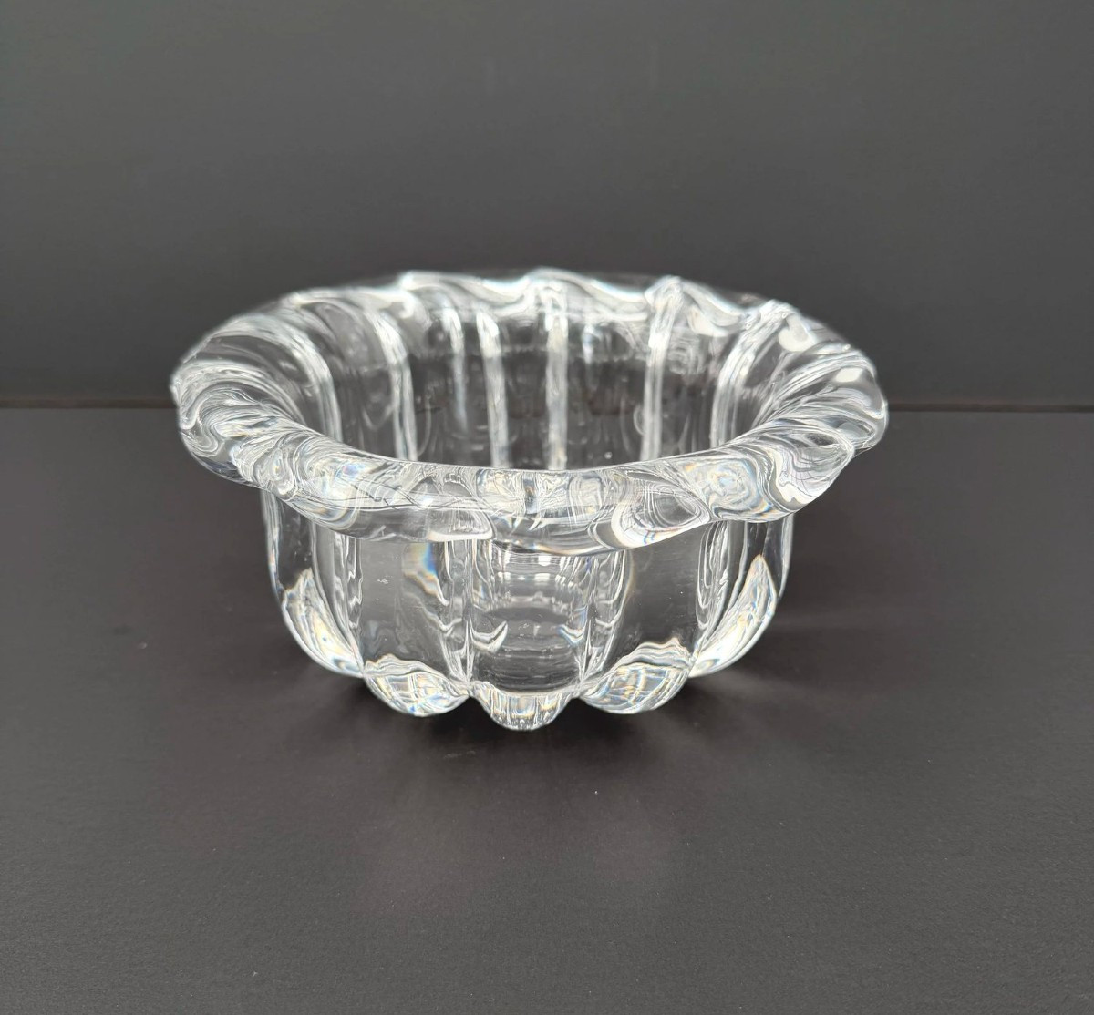 Vide poche de ORREFORS en cristal, Suède 1970