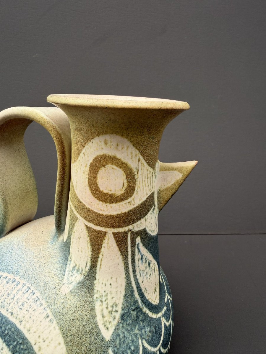 Ceramic Pitcher, Signed, 1970-photo-2