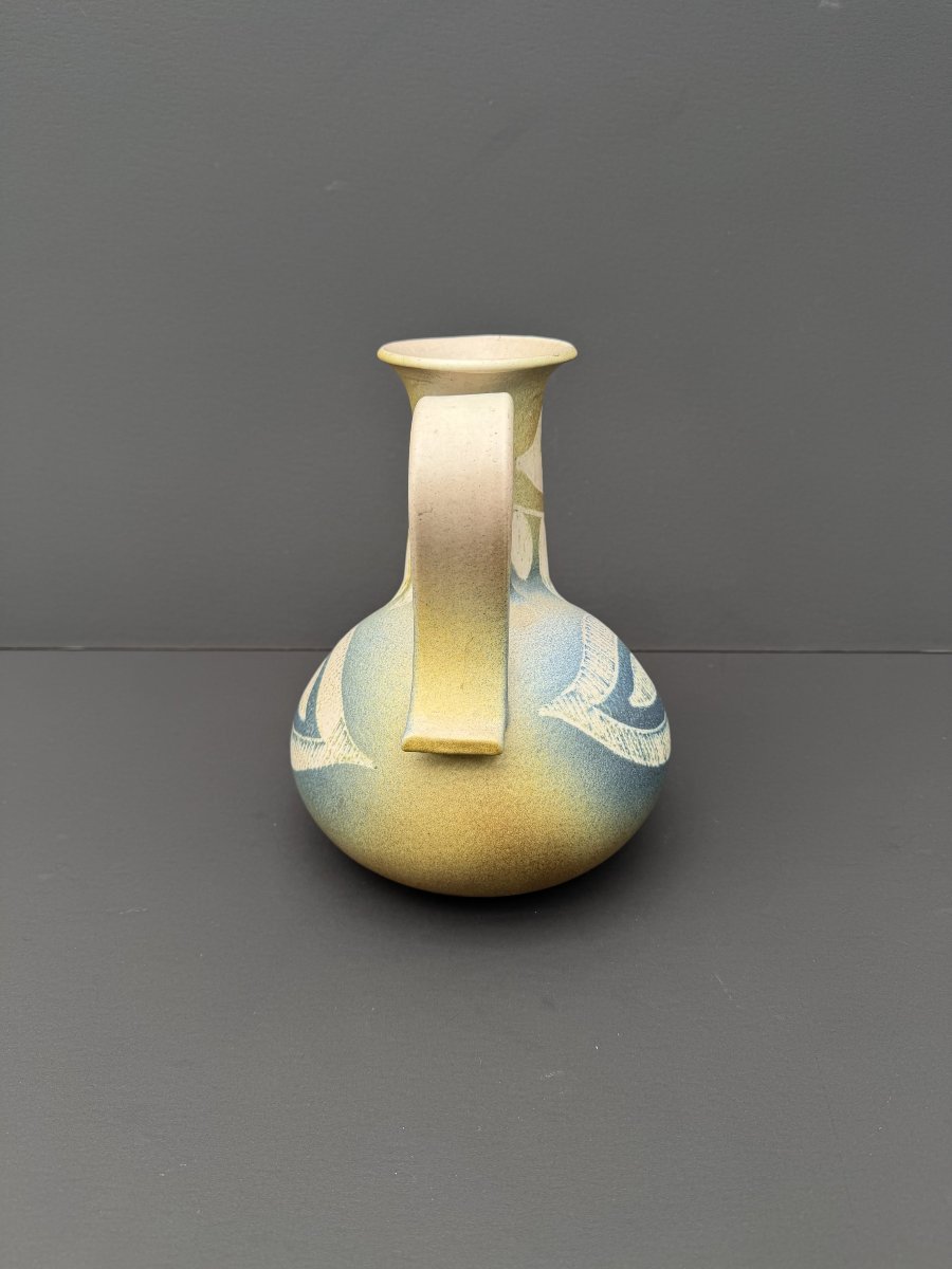 Ceramic Pitcher, Signed, 1970-photo-4