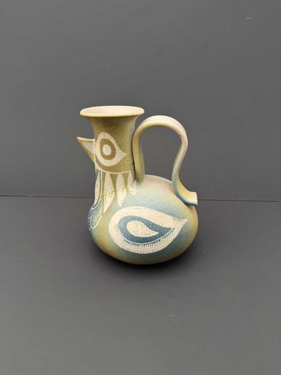 Ceramic Pitcher, Signed, 1970-photo-1