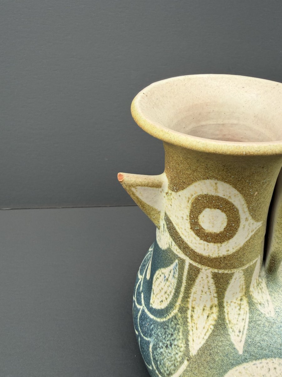 Ceramic Pitcher, Signed, 1970-photo-2