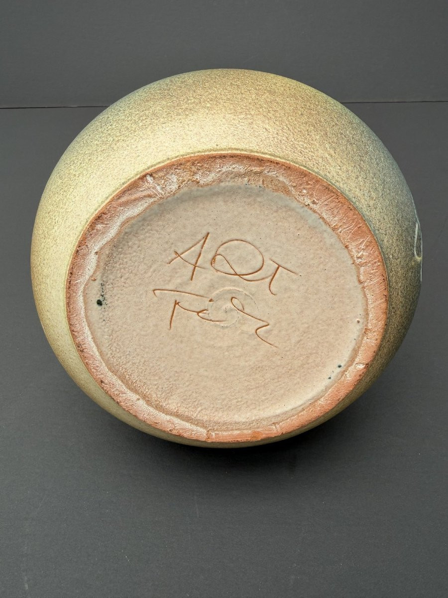 Ceramic Pitcher, Signed, 1970-photo-4