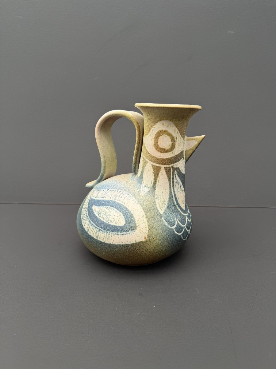 Ceramic Pitcher, Signed, 1970