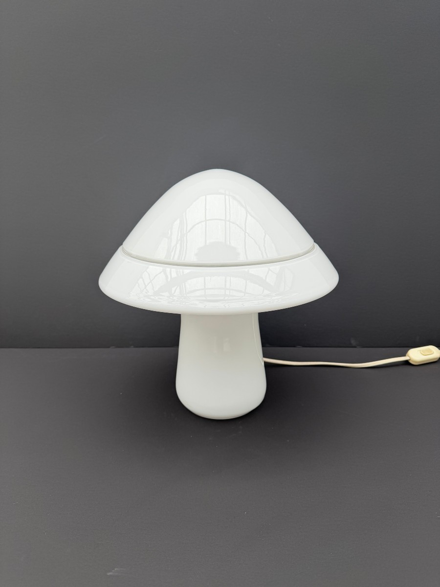 Lampe champignon de RES MURANO en opaline, Italy 1960