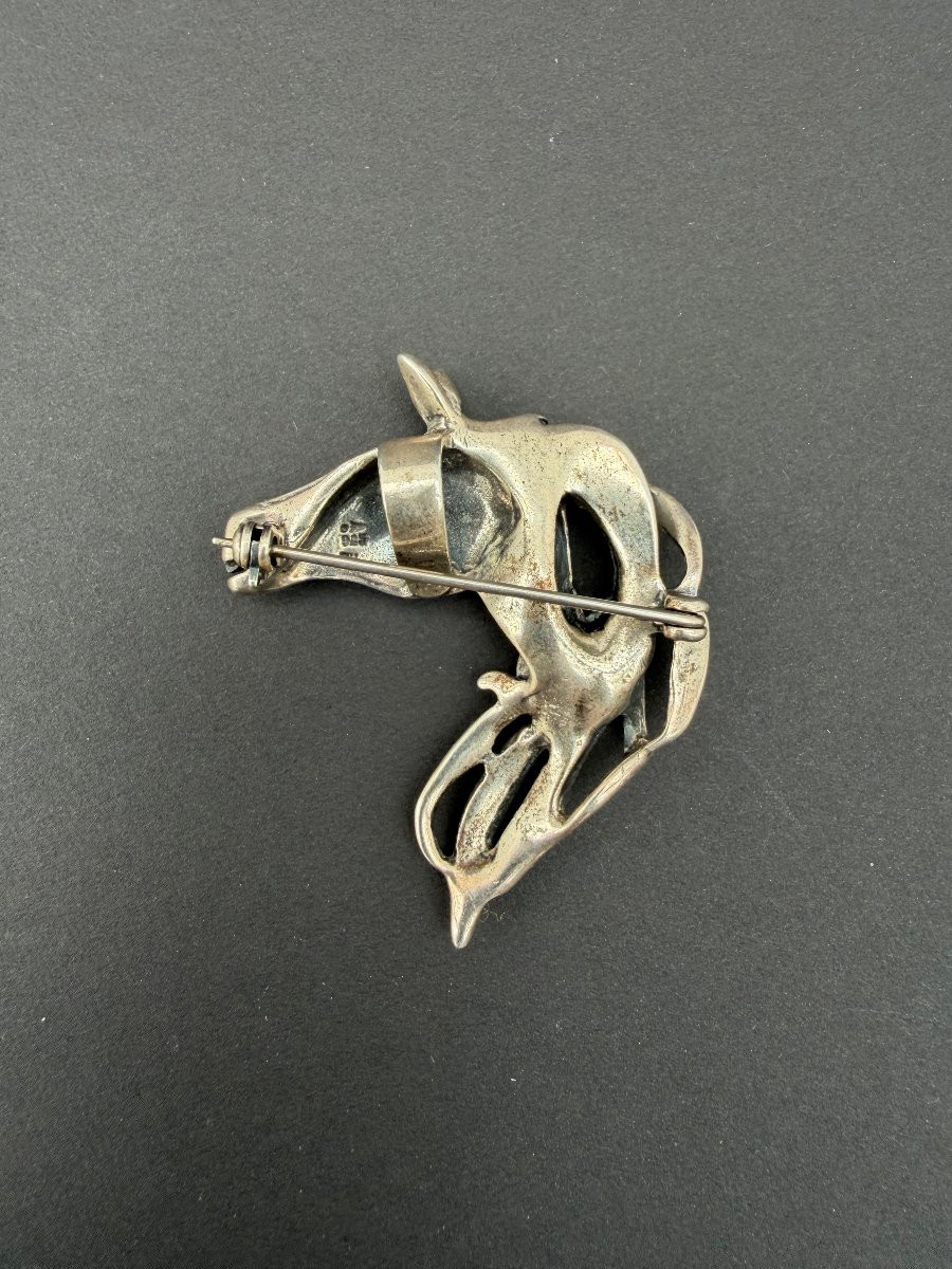 Pendentif - broche Cheval en Argent Massif 925  -photo-3