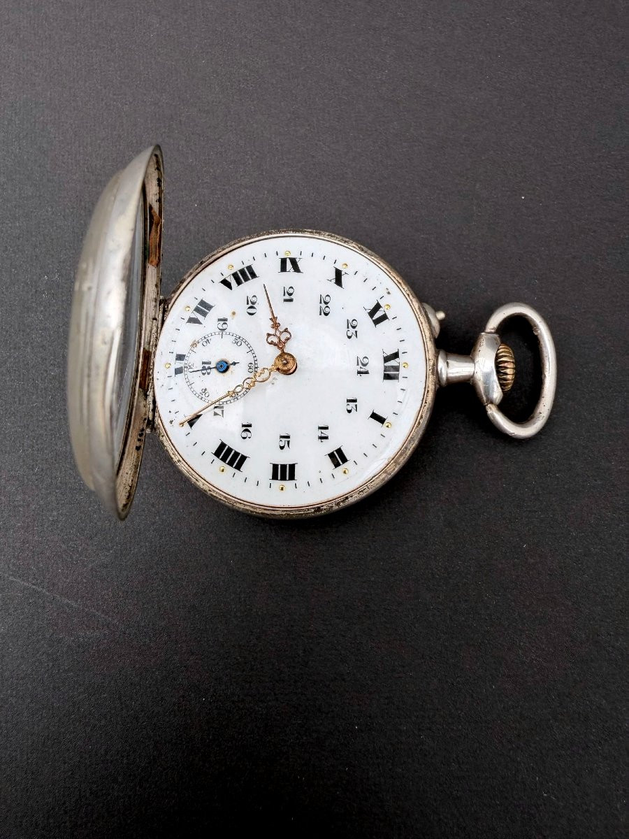 Montre à gousset en argent massif, vers 1900  -photo-2