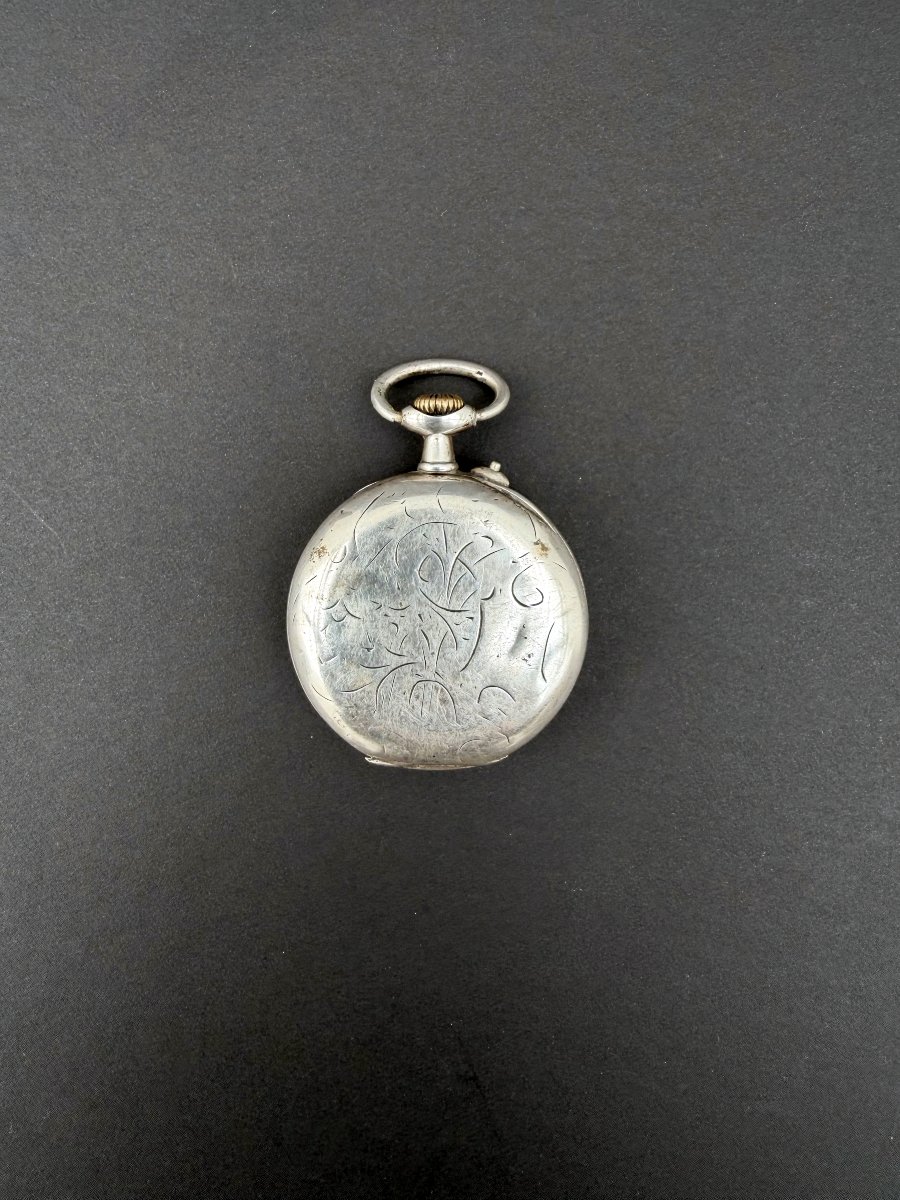 Montre à gousset en argent massif, vers 1900  -photo-3