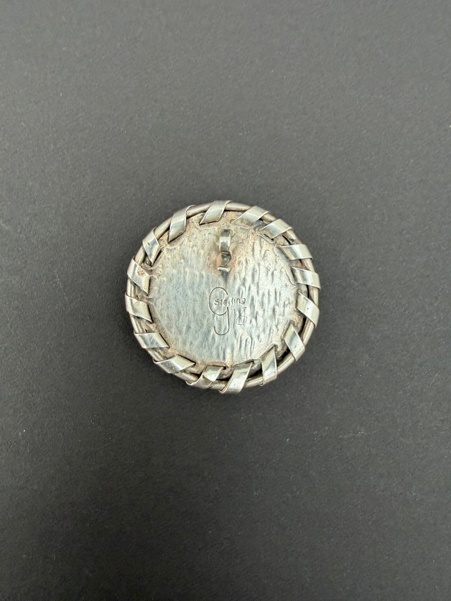 Sterling Silver And Turquoise Cowboy Pendant-photo-3