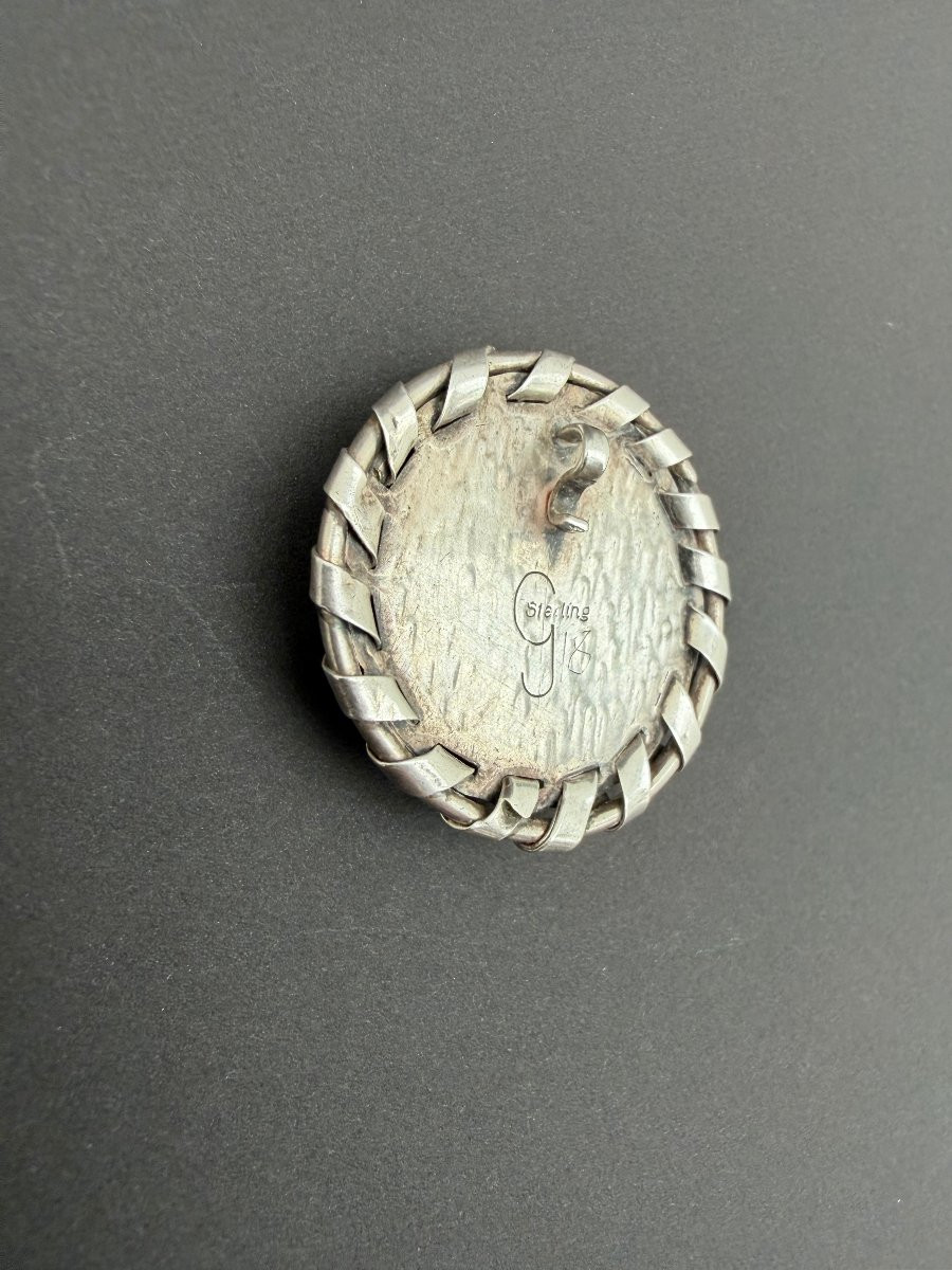 Sterling Silver And Turquoise Cowboy Pendant-photo-4
