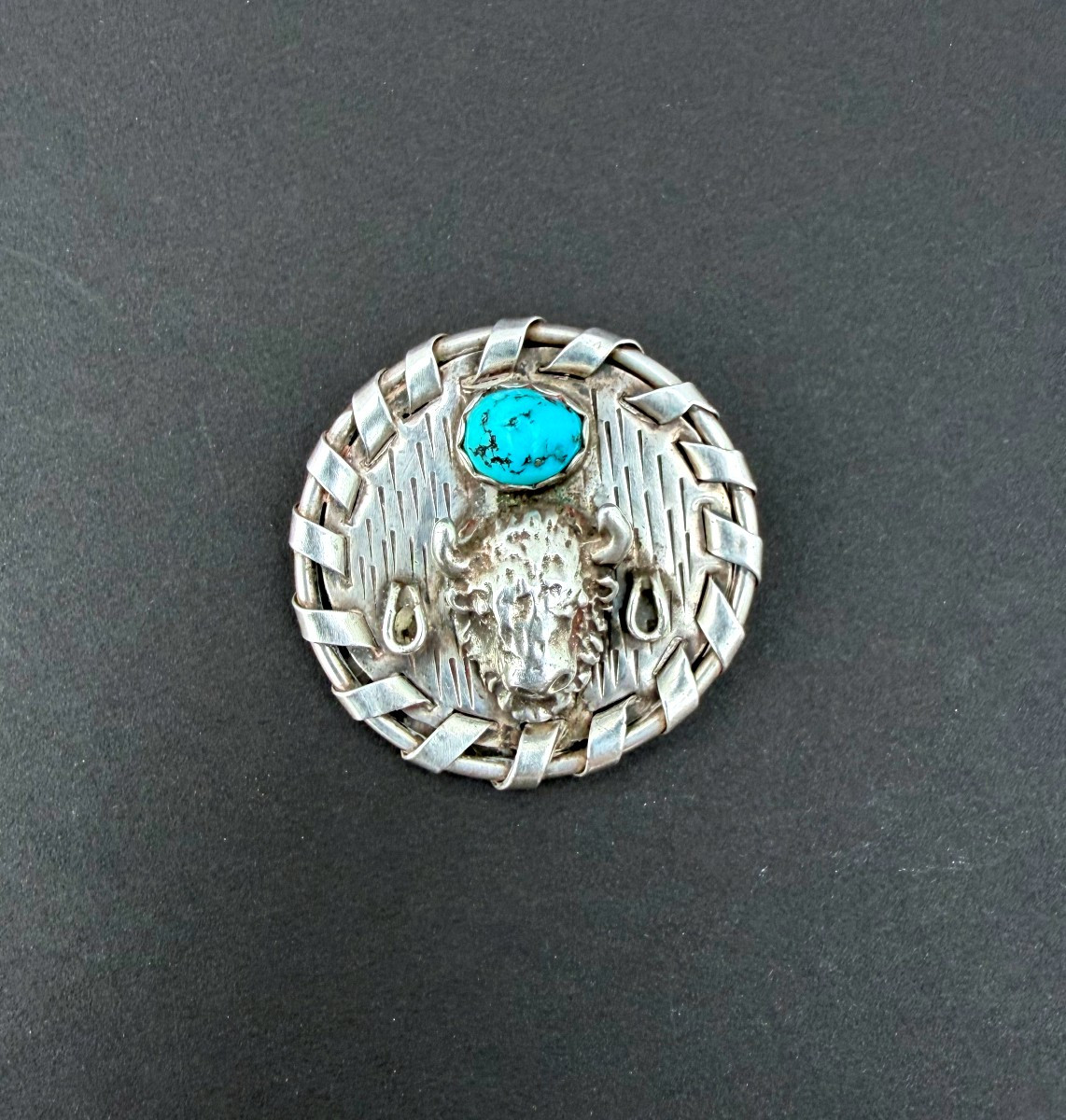 Sterling Silver And Turquoise Cowboy Pendant