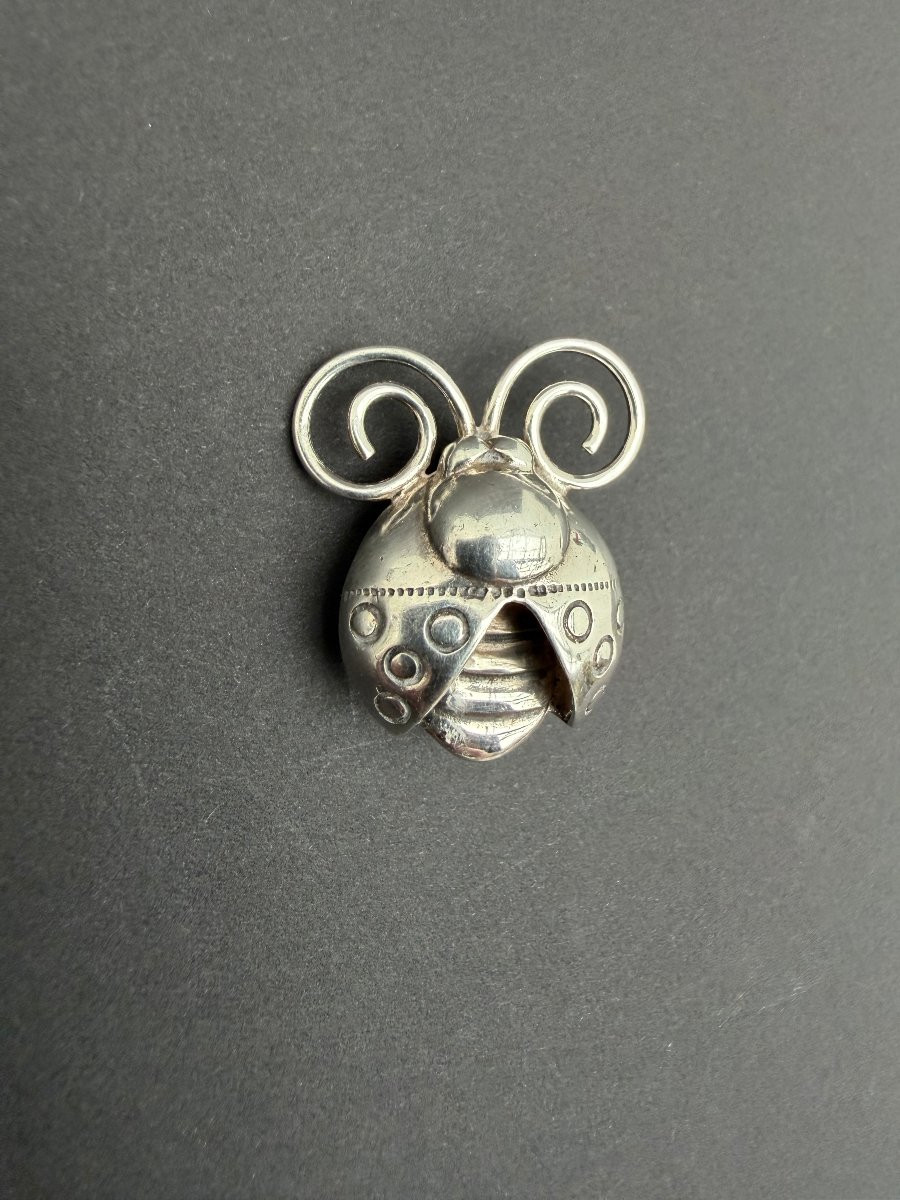 Broche "Coccinelle" en Argent massif 925, Indonésie -photo-2