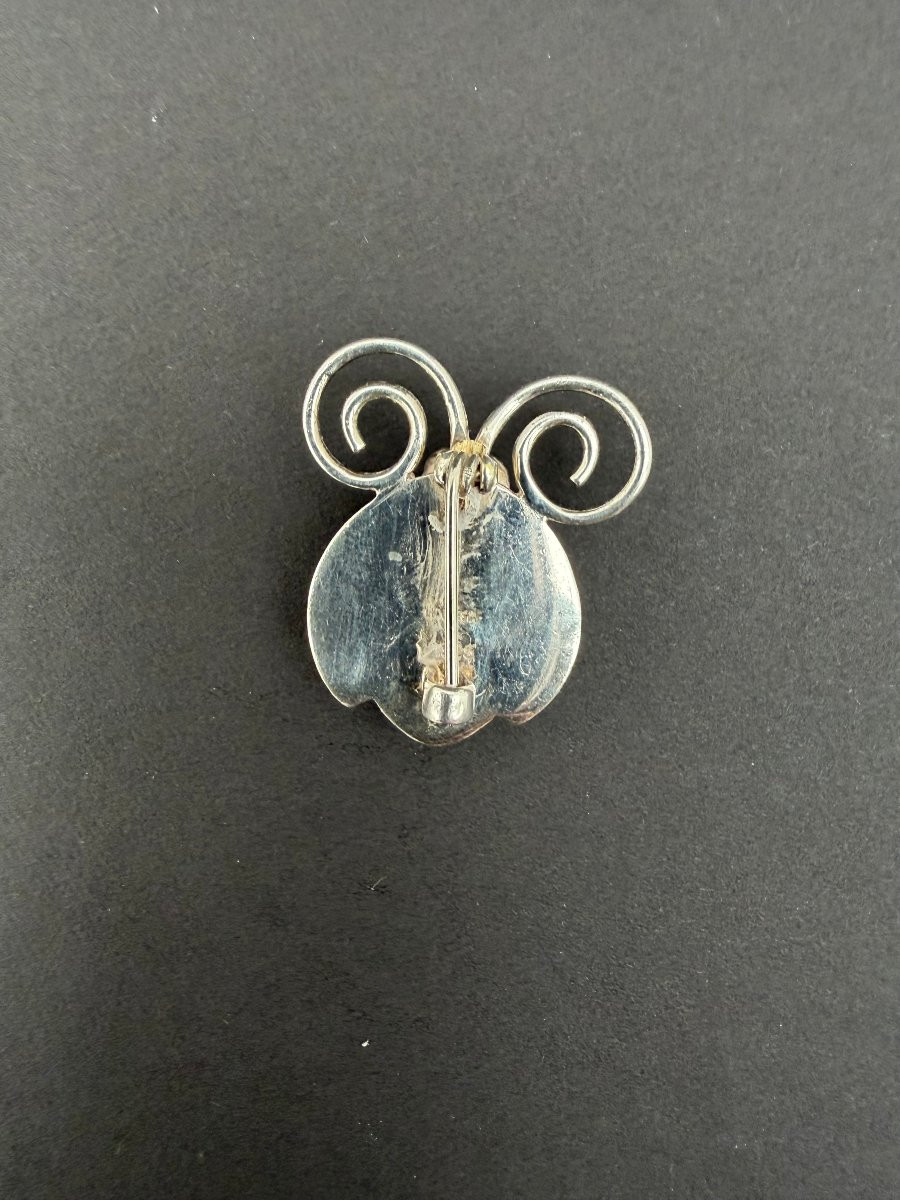 Broche "Coccinelle" en Argent massif 925, Indonésie -photo-3
