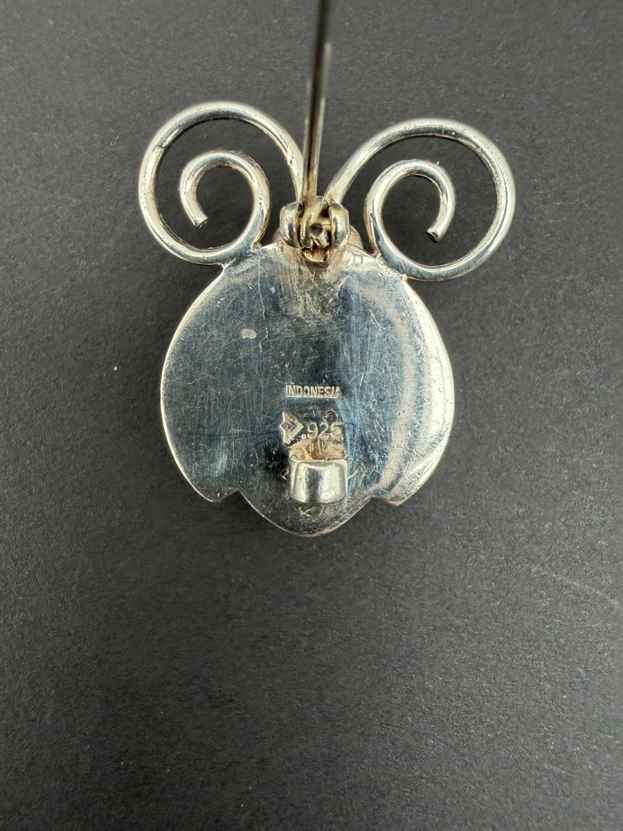 Broche "Coccinelle" en Argent massif 925, Indonésie -photo-4