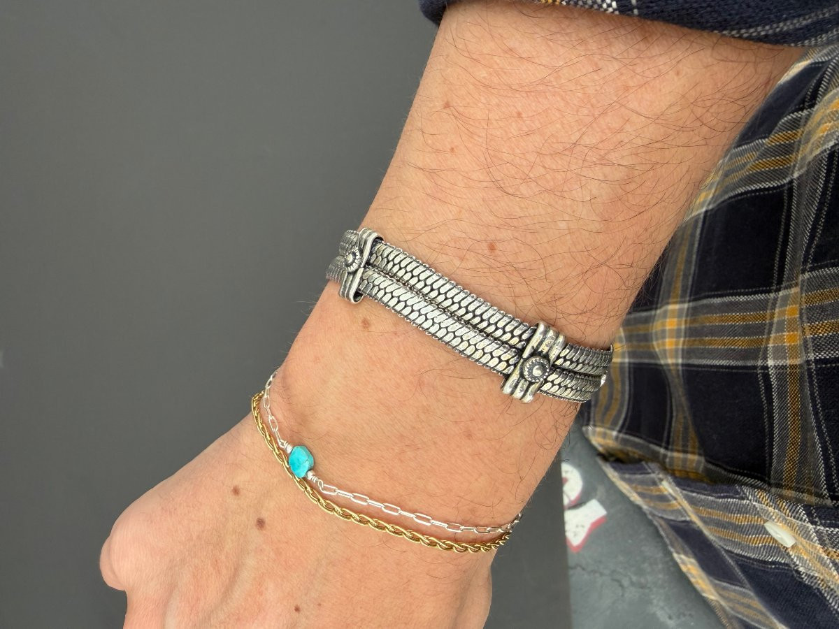 Bracelet en Argent massif, Inde -photo-3