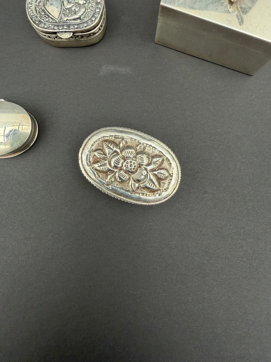 5 Boites a pillules en Argent massif -photo-4