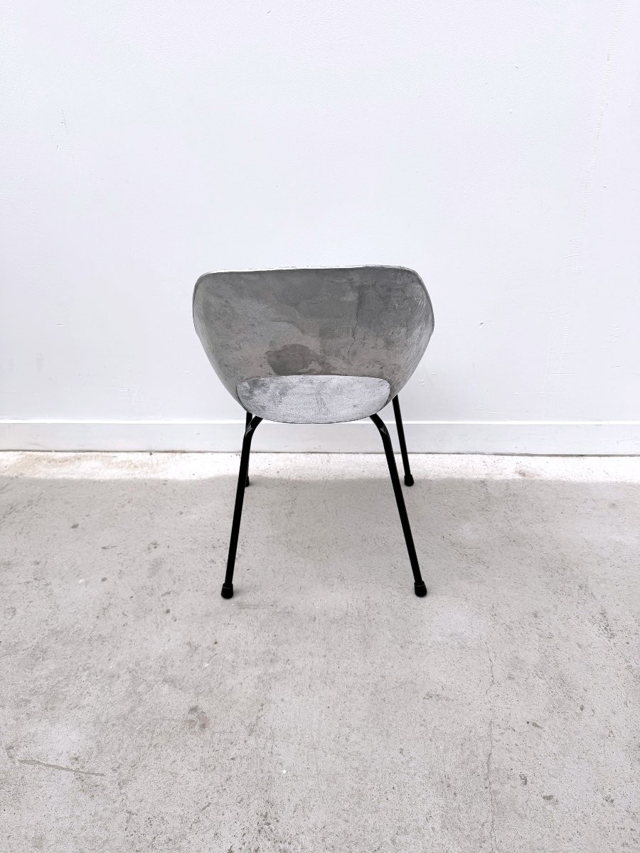 Chaise "Tulipe" de Pierre GUARICHE  édition Steiner en aluminium, France 1950   -photo-2