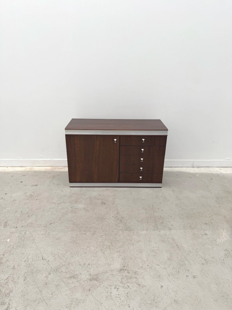 Commode en bois et aluminium, France 1970  -photo-4