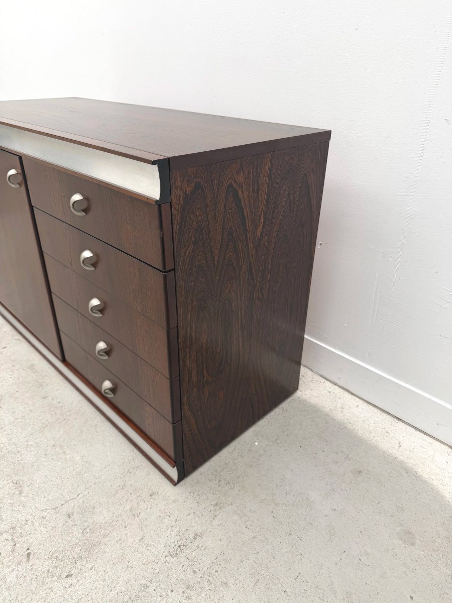 Commode en bois et aluminium, France 1970  -photo-1