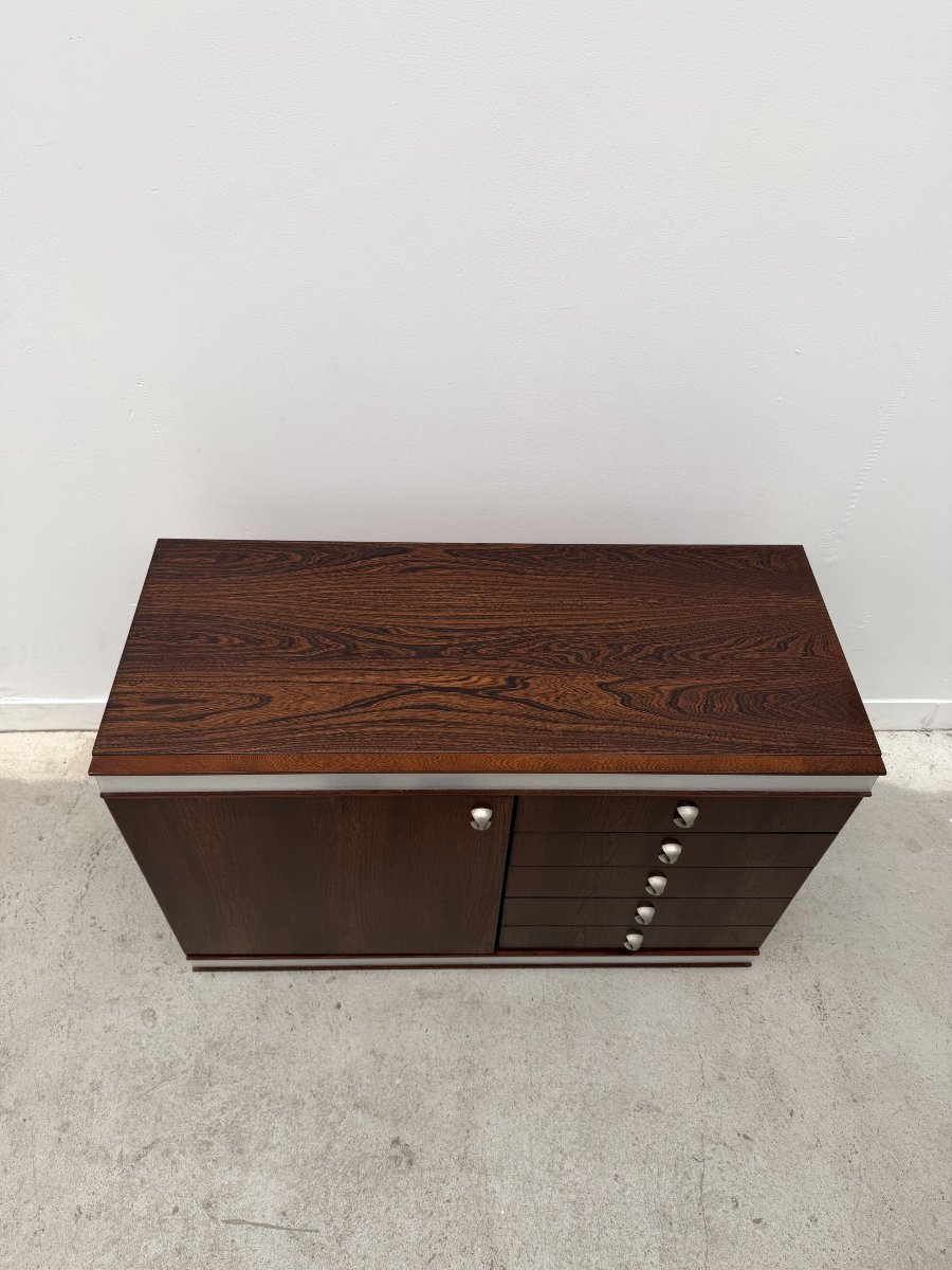 Commode en bois et aluminium, France 1970  -photo-2