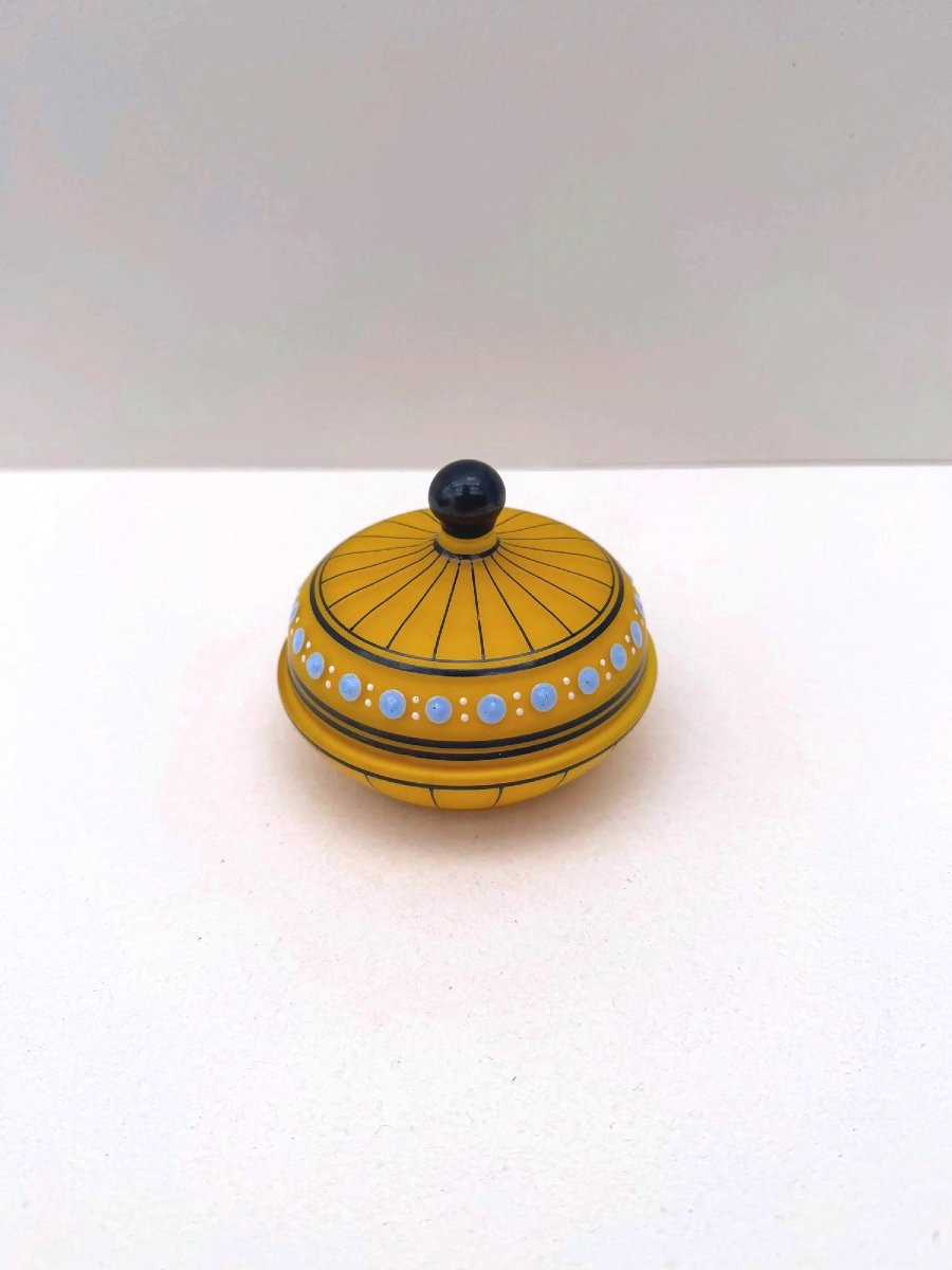 Boite en verre émaillé Art Déco, France 1930  -photo-2