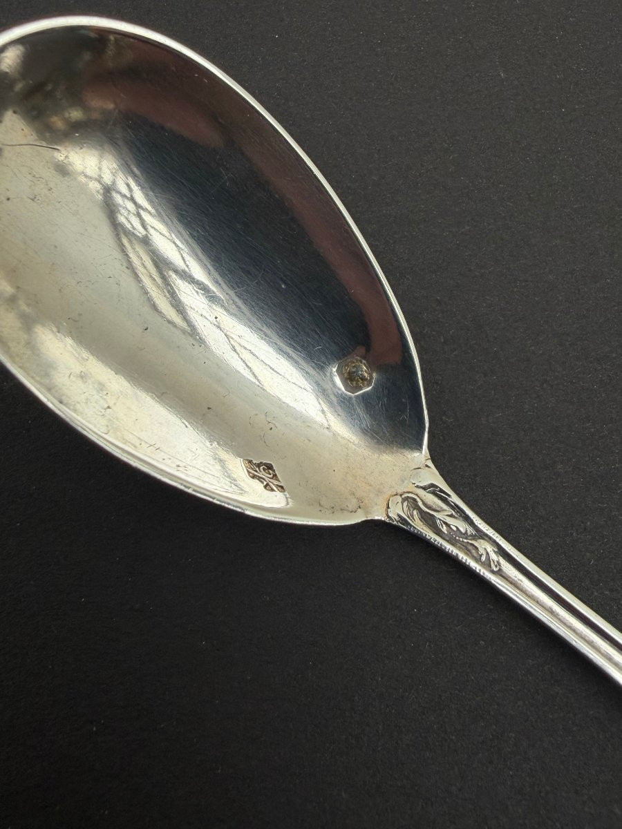 Cuillère à café en Argent massif, XIX eme -photo-2