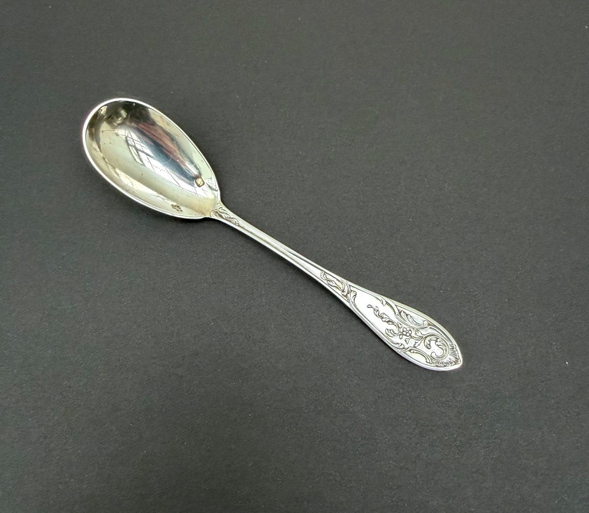 Cuillère à café en Argent massif, XIX eme 