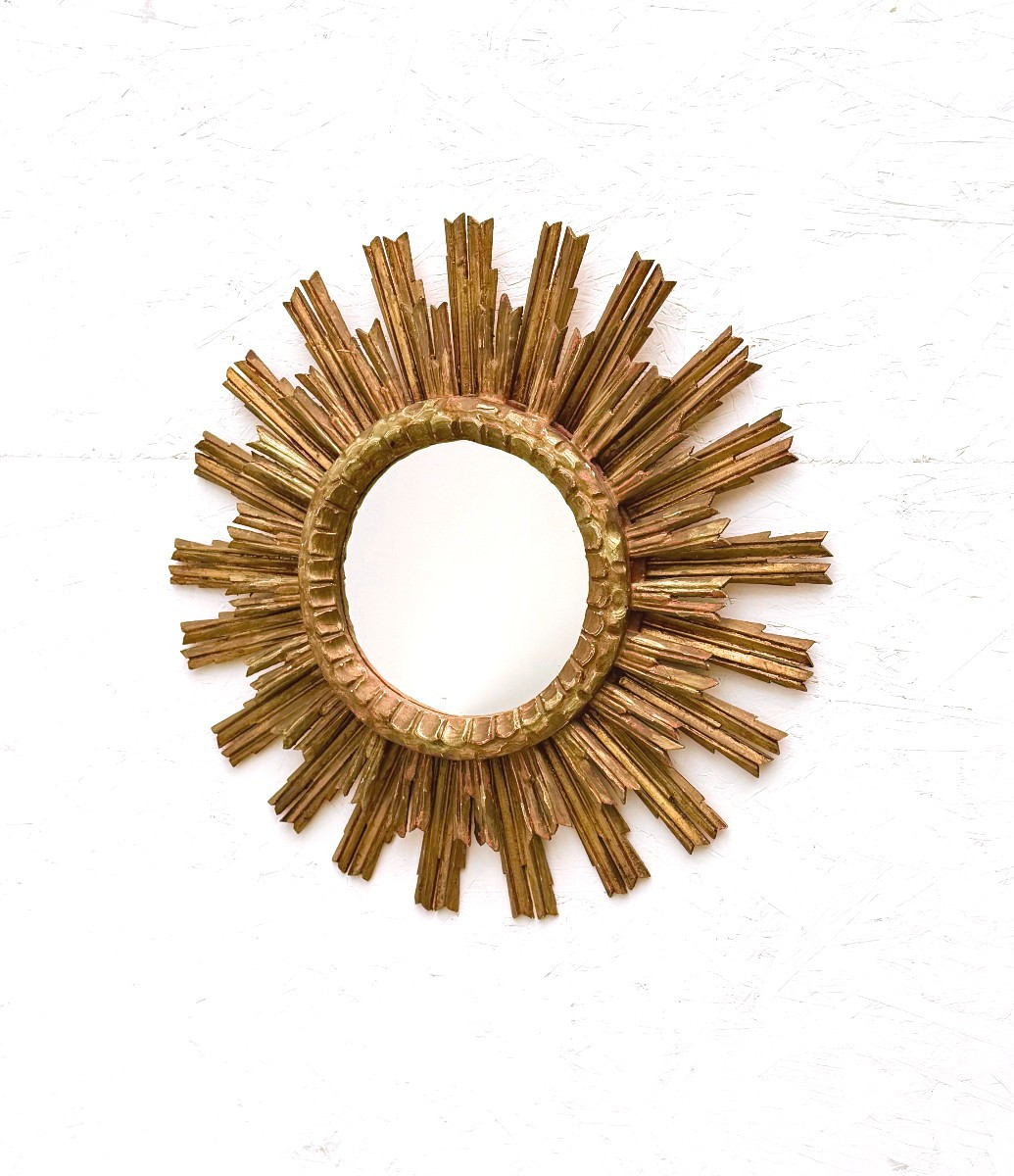 Large Giltwood Sunburst Mirror, 1960
