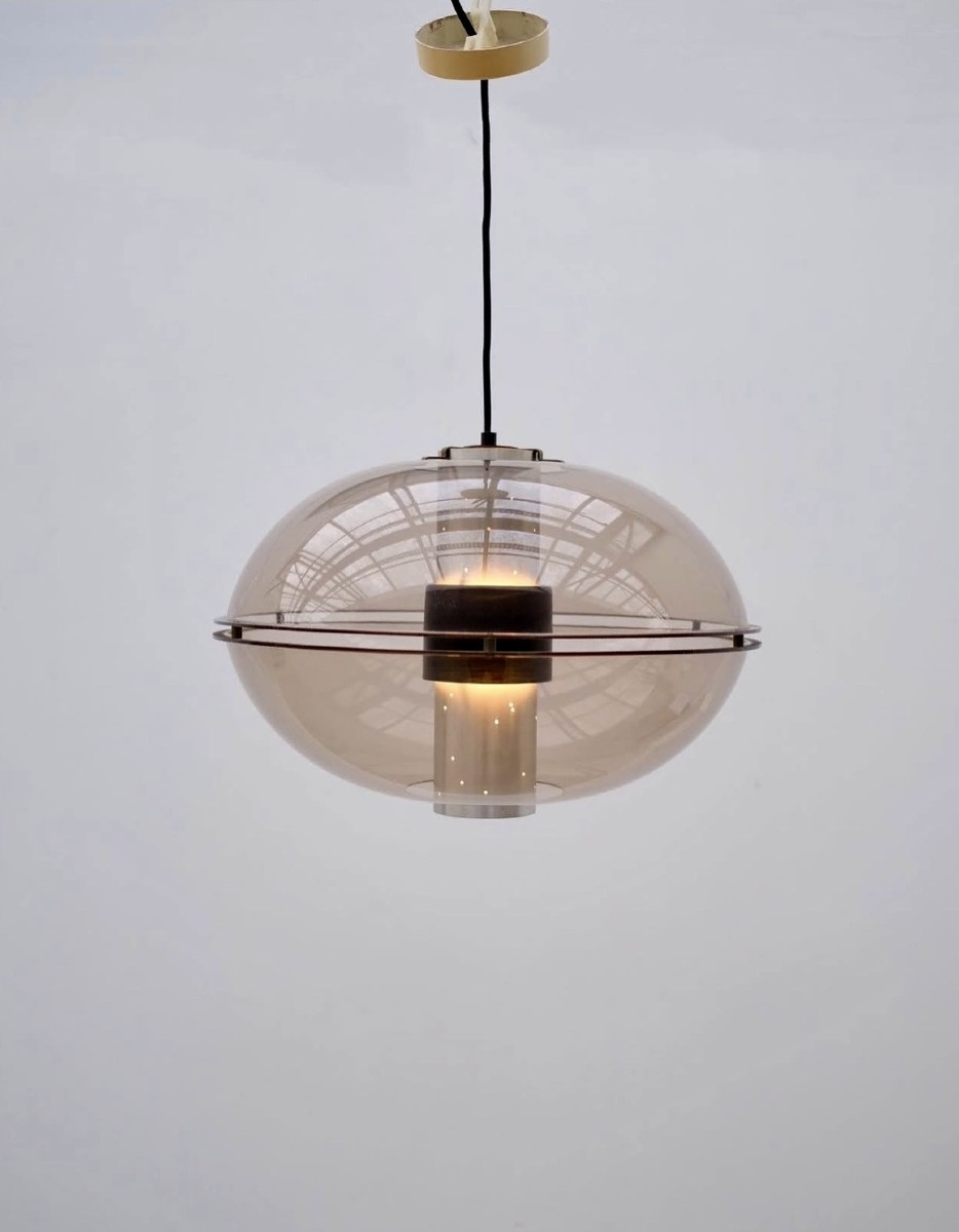 Lustre « Orbiter » de RAAK en métal et plexiglas, Pays-Bas 1970