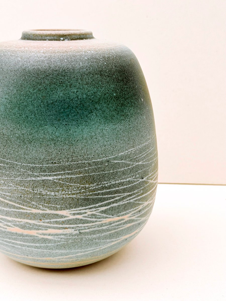 Ceramic Vase, Signed, Circa 1970-photo-2