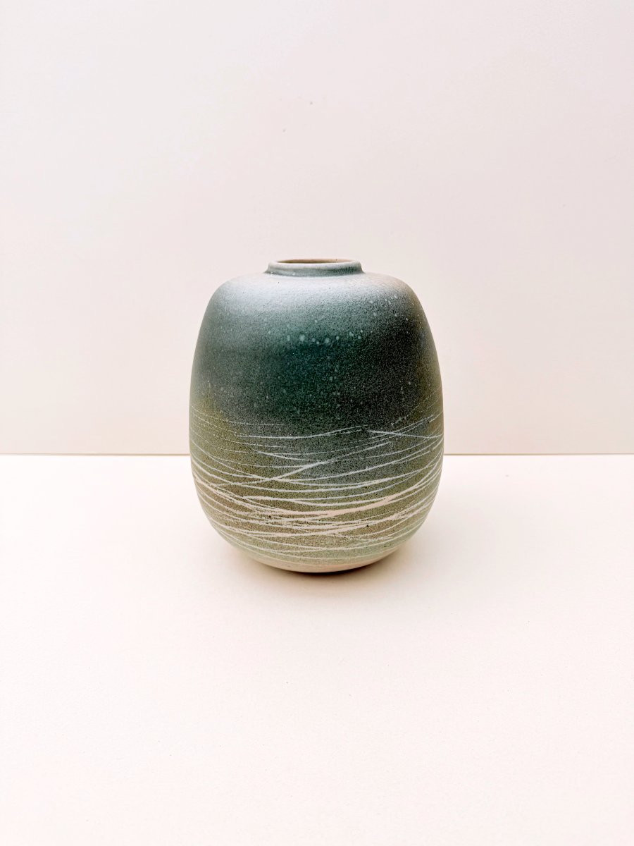 Ceramic Vase, Signed, Circa 1970-photo-4